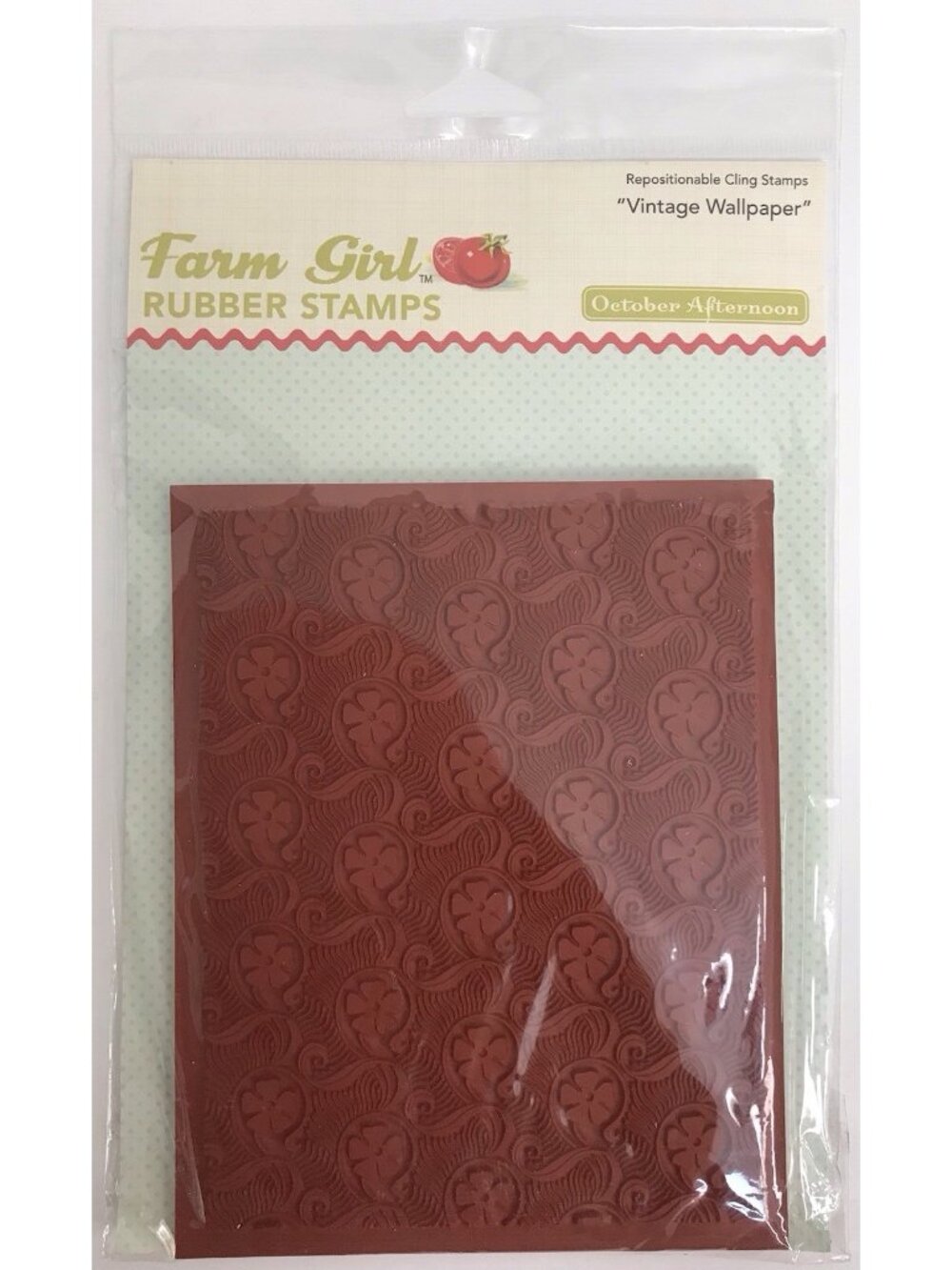 October Afternoon Farm Girl Vintage Wallpaper Rubber Stamp ST-384 NEW